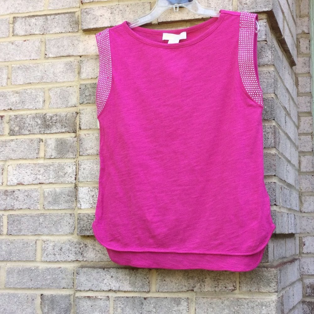 Michael Kors Pink Sequin Sleeve Top